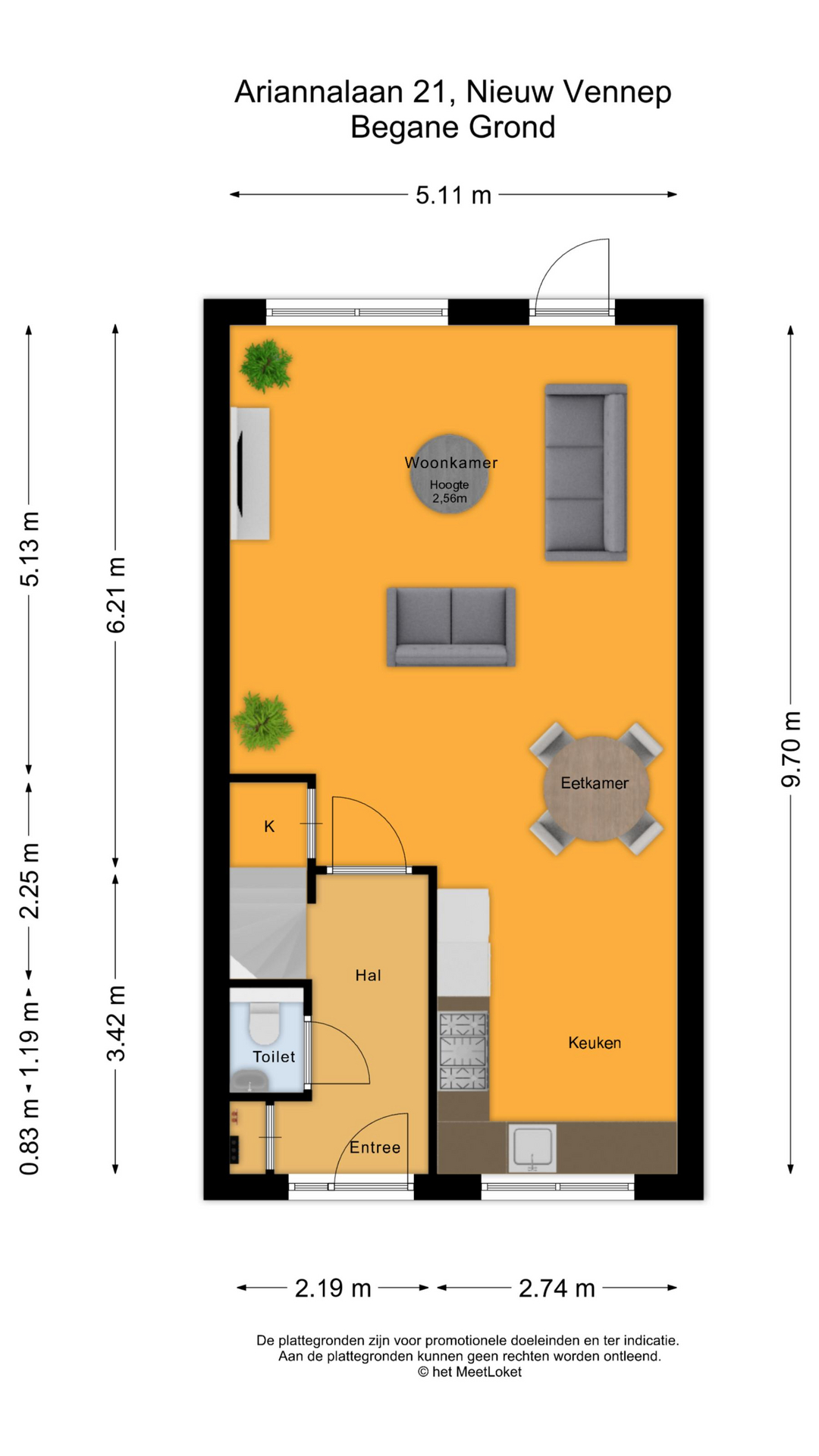 Ariannalaan 21 , 2152 DC Nieuw-vennep map