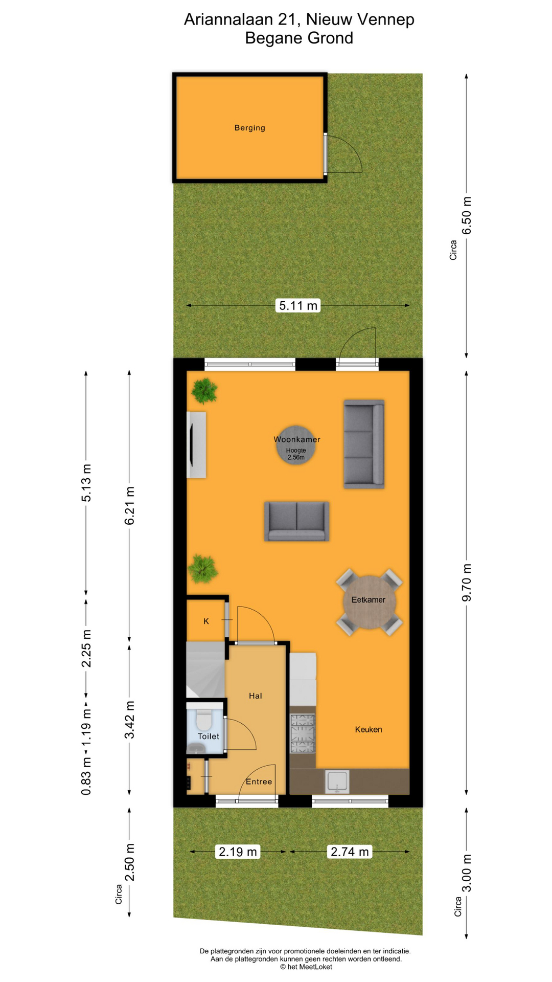Ariannalaan 21 , 2152 DC Nieuw-vennep map